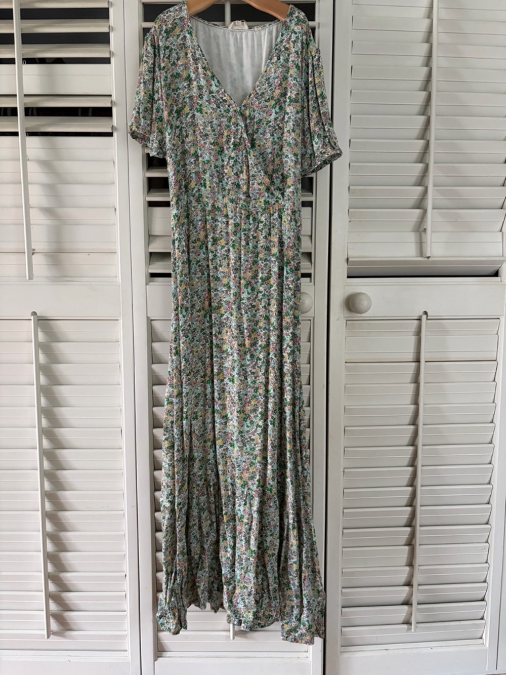 Fat Face Green Floral Maxi Dress